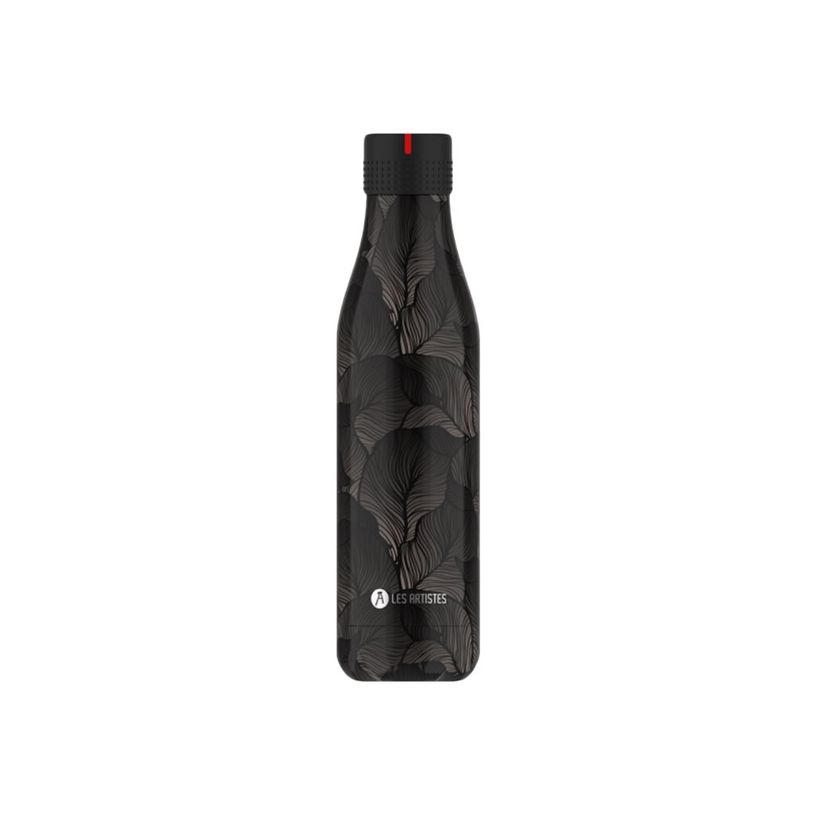 3614300042720-Les Artistes Paris - Gourde Bouteille isotherme 750 ml - Damask noir et gris - acier inoxy-P_405133596_1-0