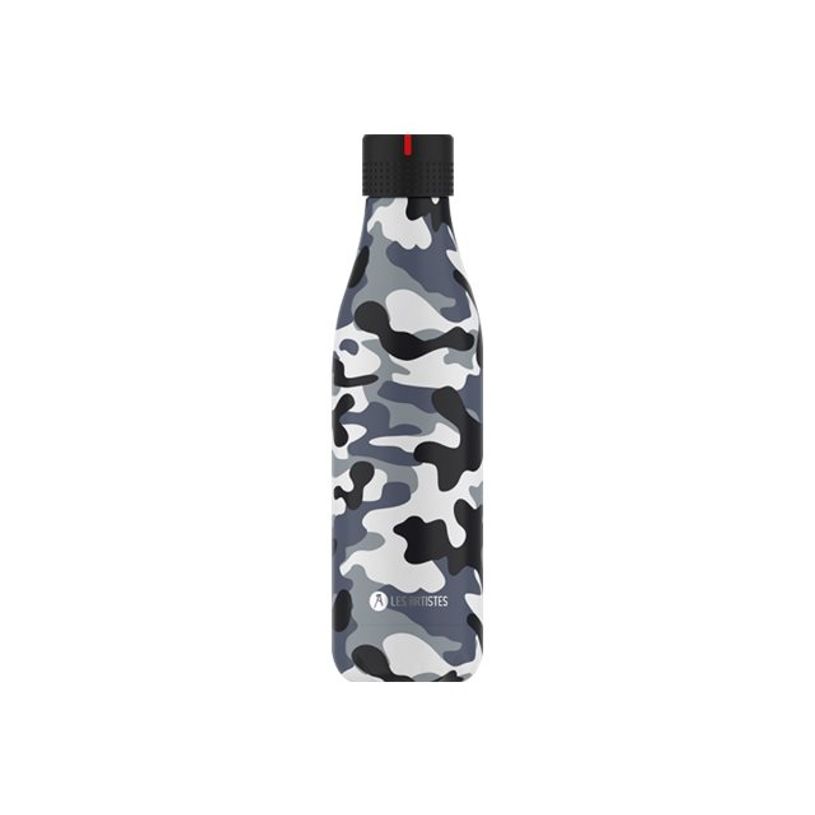 3614300081620-Les Artistes Paris - Gourde Bouteille isotherme 500 ml - camouflage gris - acier inoxydabl-P_405133655_1-0