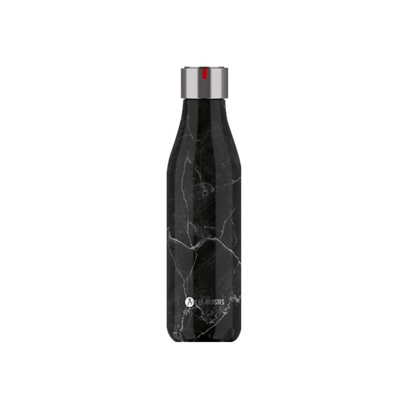3614300025556-Les Artistes Paris - Gourde Bouteille isotherme 500 ml - marbre noir - acier inoxydable-P_405133658_1-0