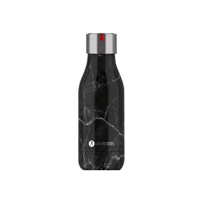 3614300042904-Les Artistes Paris - Gourde Bouteille isotherme 280 ml - marbre noir - acier inoxydable-P_405133659_1-0