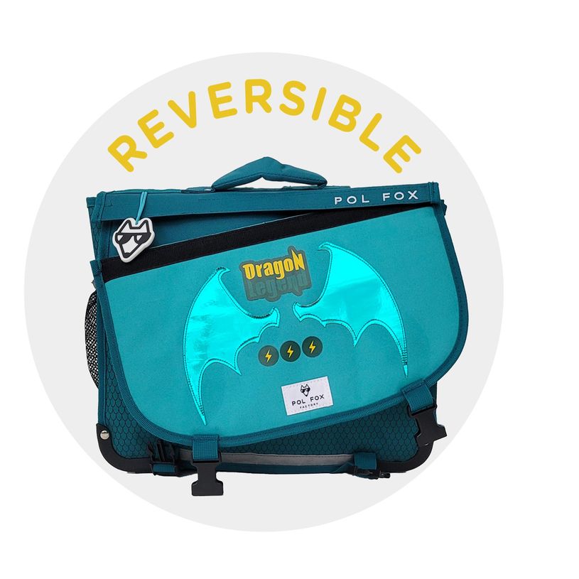 3663842008008-Cartable réversible Dragon 38 cm - 2 compartiments - Pol Fox-P_405133781_2-1
