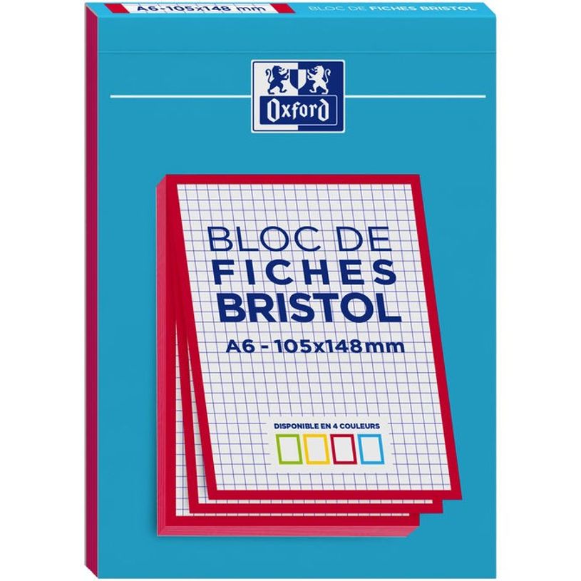 3020120196343-Oxford - Pack de 30 Fiches Bristol - A6 - petits carreaux - non perforées - disponible en-P_405133894_2-1