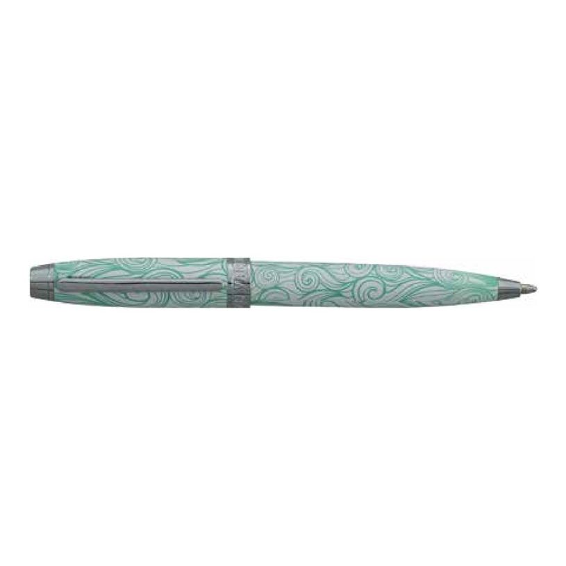 3219918252754-Enzo Varini Mini Taormina Tropea - Stylo à bille - acier blanc motif vert-P_405133939_1-0