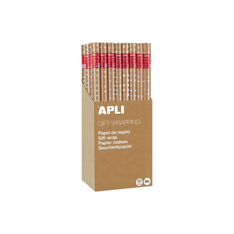 8410782193241-Apli Kids - Papier cadeau kraft - 0,7 x 2 m - disponible dans différents modèles-P_405133947_2-2