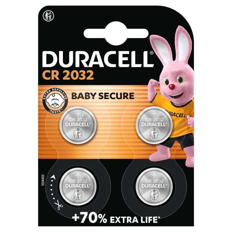 5000394119376-DURACELL CR2032 - 4 piles boutons - 3V--0