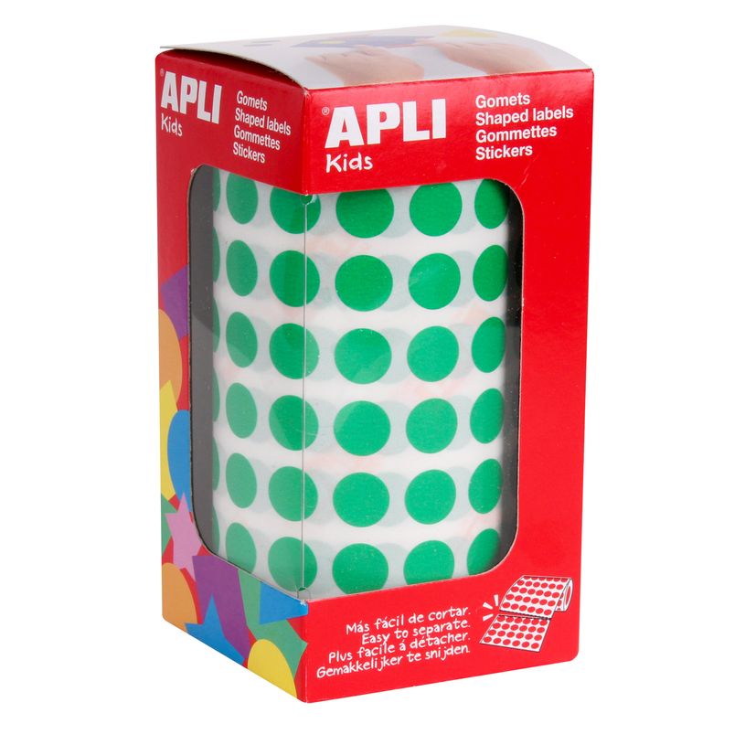 8410782048541-Apli kids - Rouleau de 4720 gommettes rondes - diamètre 10,5 mm - vert--0