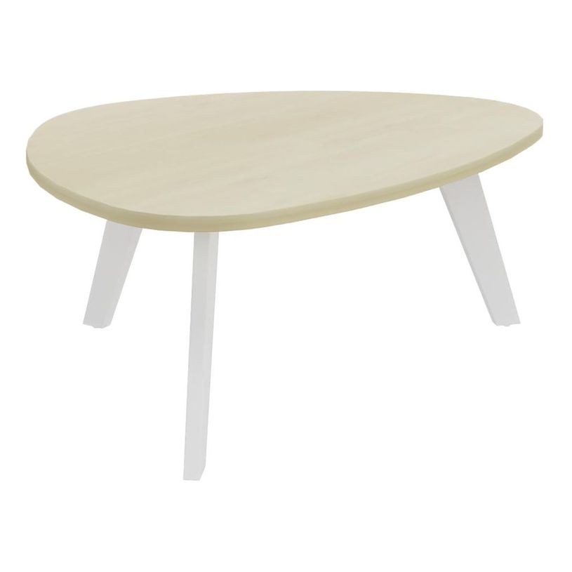 3253310179776-Table basse galet - L100xH42xP90/80 - pied blanc - plateau imitation érable-P_405134563_1-0
