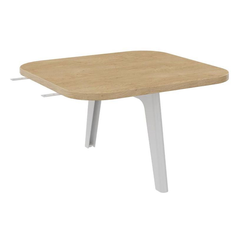 3253310177505-Table d'extension ou intermédiare ILO - L67xP67 cm - Pieds blanc - structure chêne clair-P_405134623_1-0
