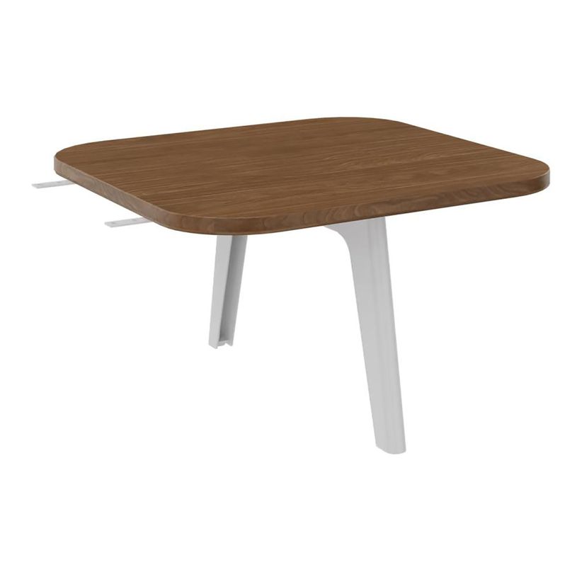 3253310179615-Table d'extension ou intermédiare ILO - L67xP67 cm - Pieds blanc - structure noyer-P_405134625_1-0