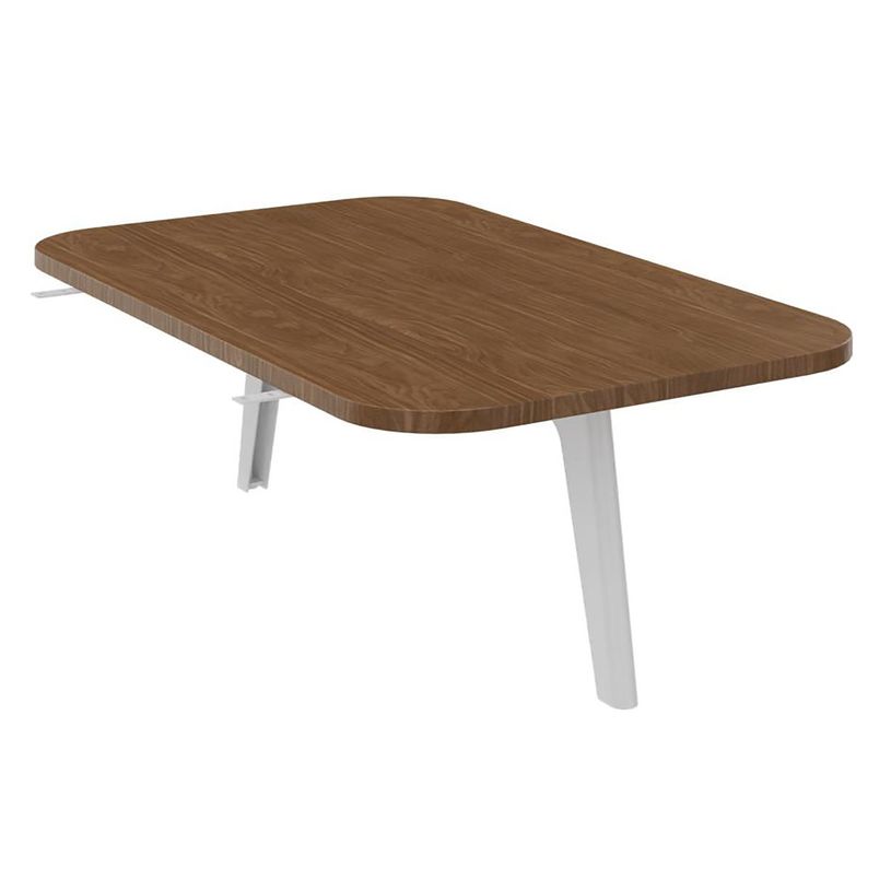 3253310179653-Table d'extension ou intermédiare ILO - L67xP114 cm - pieds blanc - structure noyer-P_405134641_1-0