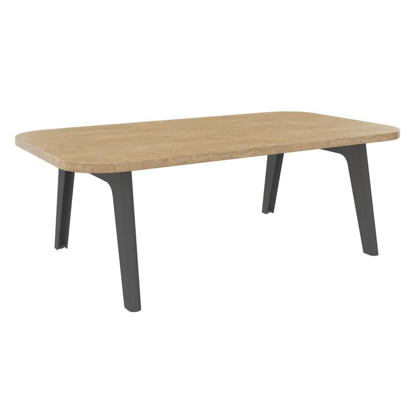 3253310179684-Table basse ILO - L114xP67xH39 cm - pieds carbone - finition chêne clair-P_405134644_1-0
