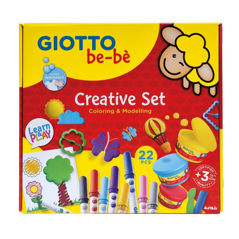 8000825050770-Giotto Bébé - Set créatif de coloriage et pâtes à modeler - 22 pièces-P_405135016_1-0