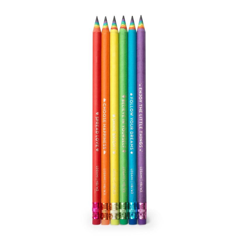 8054117621346-Legami – Lot de 6 Crayons à Papier HB – Happiness for Everyday--0