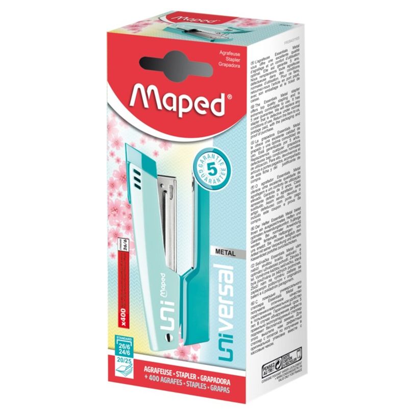 3154143543010-Maped - Agrafeuse Universal Metal - bleu pastel - capacité de 25 feuilles - agrafes 24/6 -P_405137049_1-0