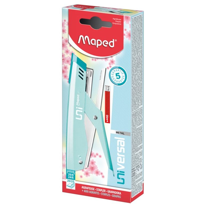 3154144406000-Maped - Pince Agrafeuse Universal Metal - bleu pastel - capacité de 25 feuilles - agrafes-P_405137050_1-0