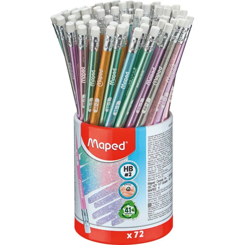 3154148518051-Maped Black'Peps - Pot de 72 crayons à papier pailleté - HB - embout gomme-P_405137065_1-0