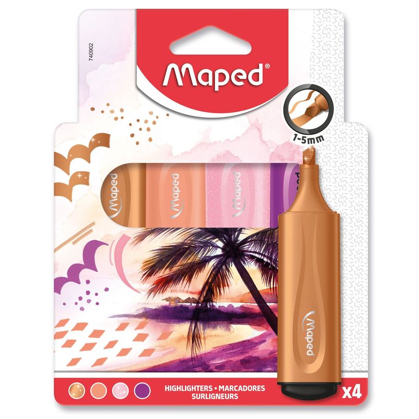 3154147409022-Maped Fluo'peps - Pack de 4 surligneurs - mix 2 pastel et 2 glitter - différents modèles-P_405137067_1-0