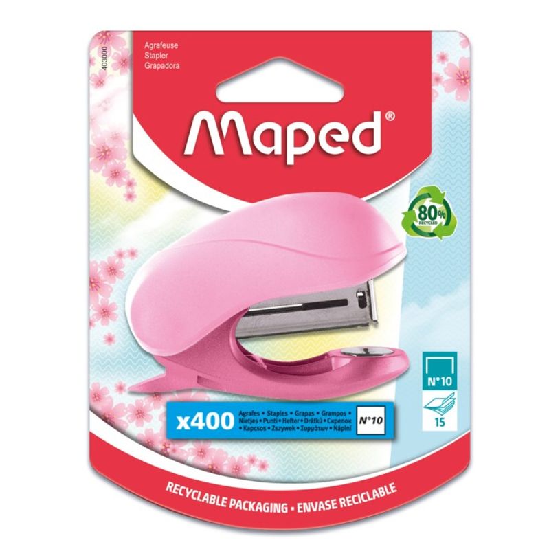 Mini Agrafeuse Mignonne à Motif Patte De Chat - Portable Avec 800 Agrafes 24/6 - Lot De 2 Coloris Dégradés - Pour Bureau Et école