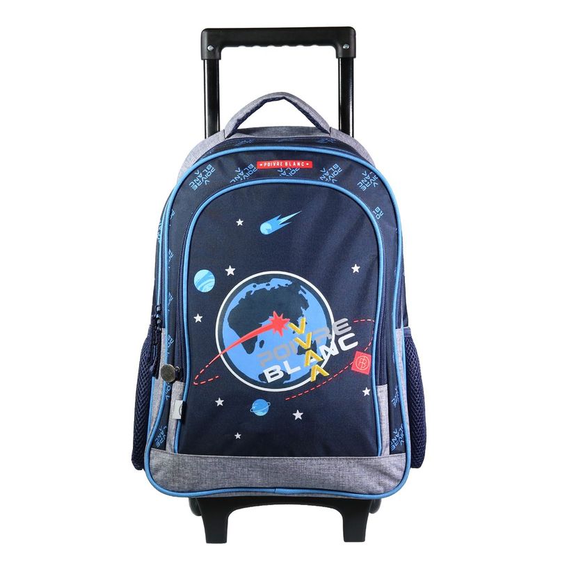 3666311001166-Sac à dos à roulettes Poivre Blanc Espace - 2 compartiments - bleu - Bagtrotter-P_405137108_1-0