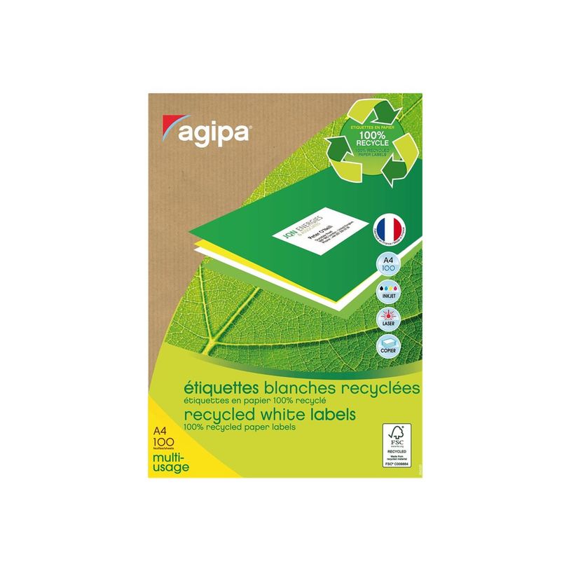 3270241011876-Apli Agipa - 2400 Étiquettes 100% recyclées blanches multi-usages - 70 x 37 mm - coins droits - compatibles avec mon-P_405137214_1-1