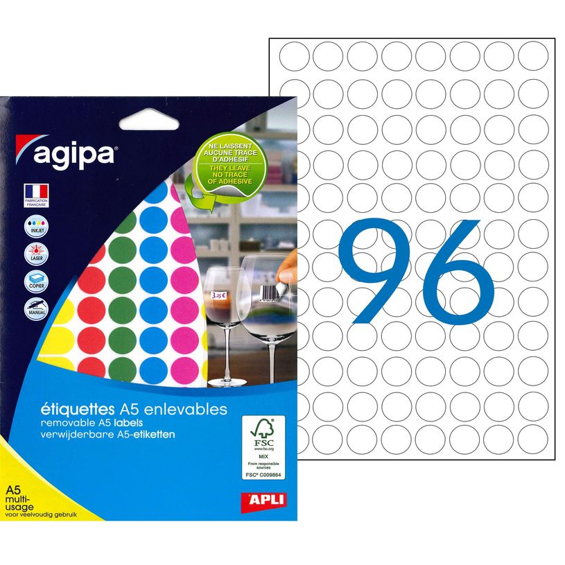 3270241018264-Apli Agipa - Etui A5 - 576 Pastilles adhésives enlevables - couleurs assorties - diamètr-P_405137250_3-0