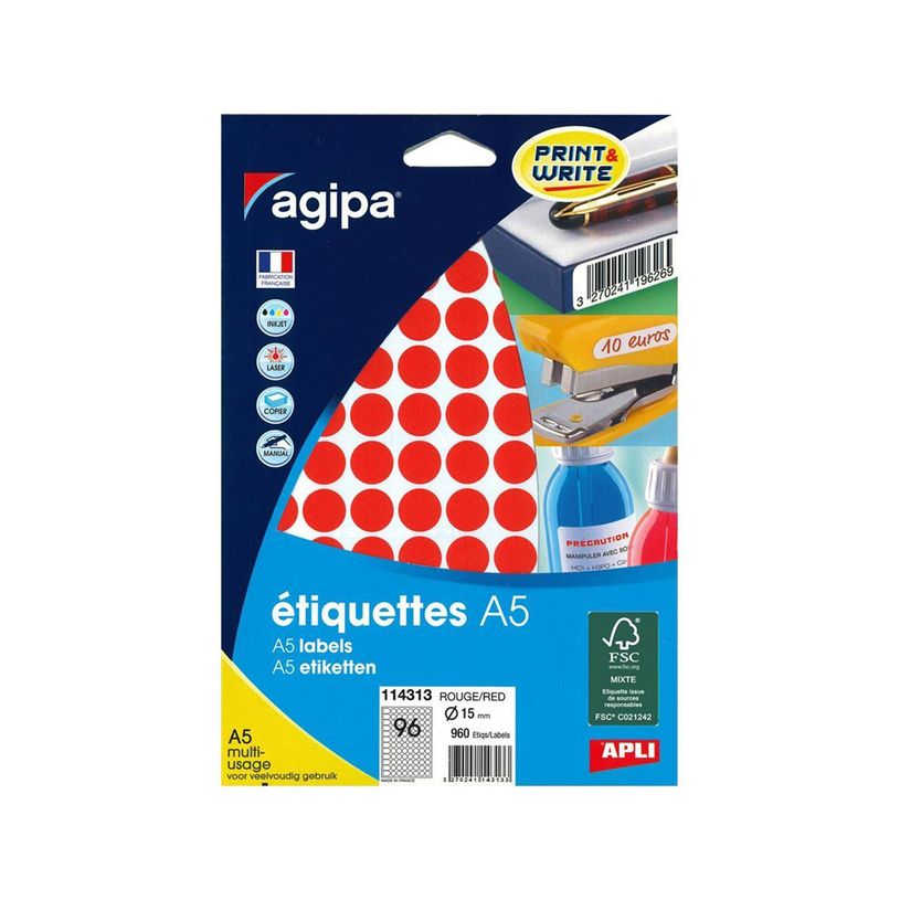 3270241143133-Apli Agipa - Etui A5 - 960 Pastilles rouges - diamètre 15 mm - réf 114313-P_405137261_3-0