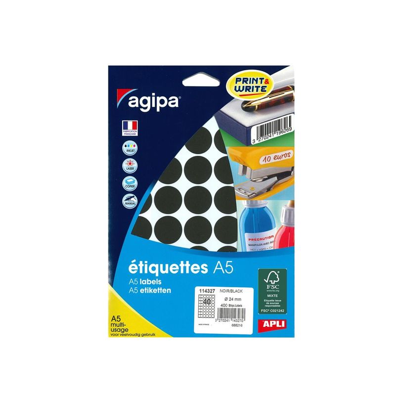 3270241143270-Apli Agipa - Etui A5 - 400 Pastilles noires - diamètre 24 mm - réf 114327-P_405137272_2-2