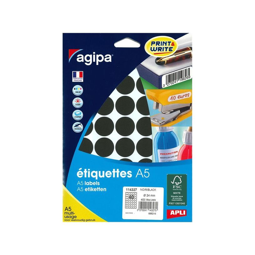 3270241143270-Apli Agipa - Etui A5 - 400 Pastilles noires - diamètre 24 mm - réf 114327-P_405137272_3-0