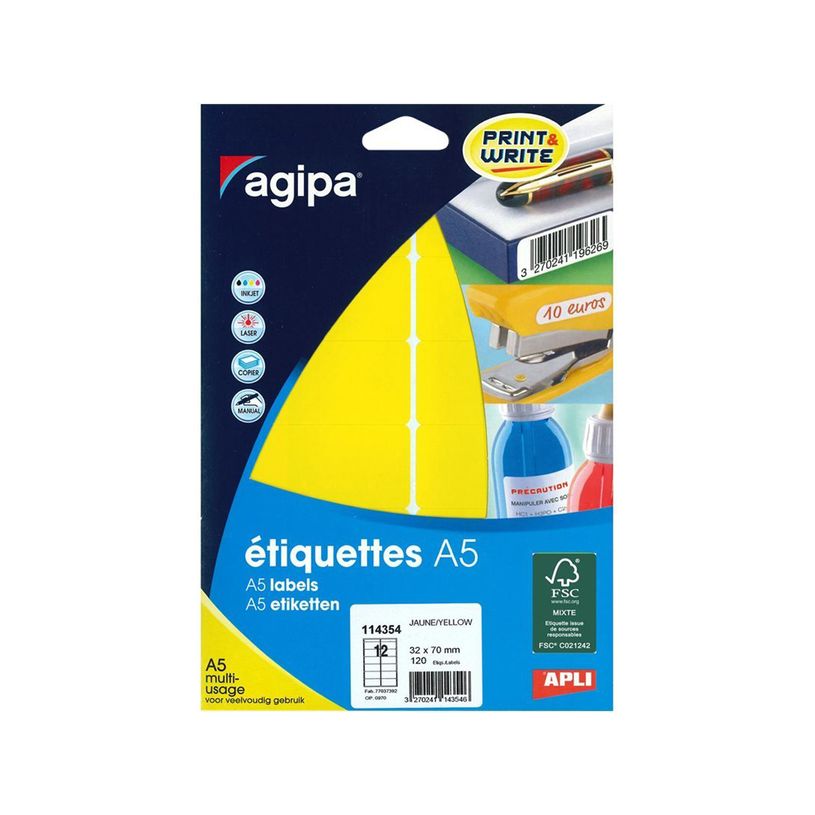 3270241143546-Apli Agipa - Etui A5 - 120 Étiquettes jaunes multi-usages - 32 x 70 mm - réf 114351-P_405137285_2-0