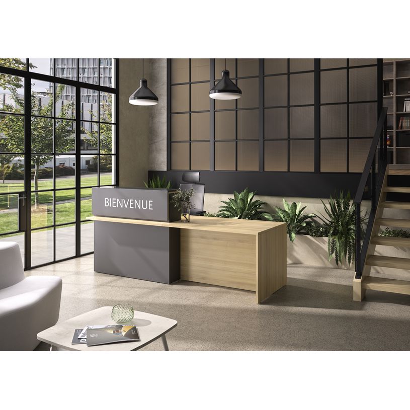 3483601171701-Banque d'accueil droite personnalisable ZOOM - L120 cm - chêne bocage-P_405137389_1-0