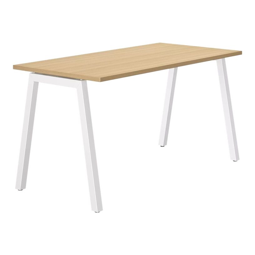 3483601094635-Bureau CONNEXION - 160 cm - Pieds métal - Chêne/blanc-P_405137444_1-0