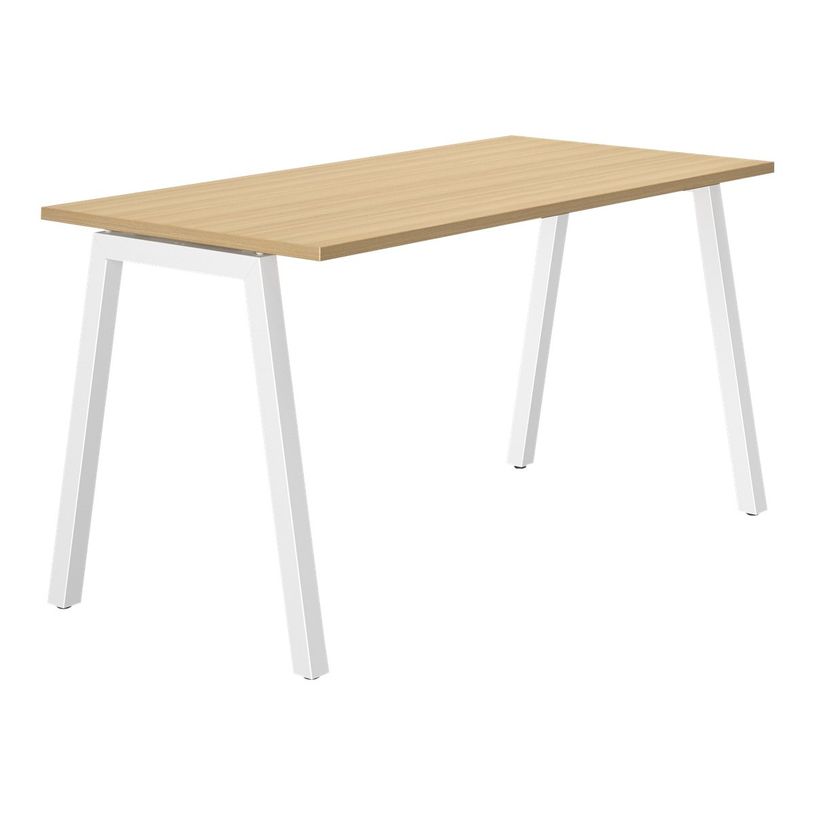 3483601094642-Bureau CONNEXION - 180 cm - Pieds métal - Chêne/blanc-P_405137445_1-0