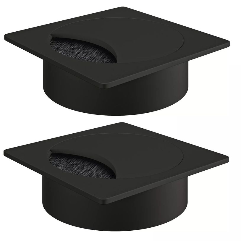 3483600967510-Lot de 2 Passe-câbles pour bureau CONNEXION - Trou diamètre 80 mm - Noir-P_405137452_1-0
