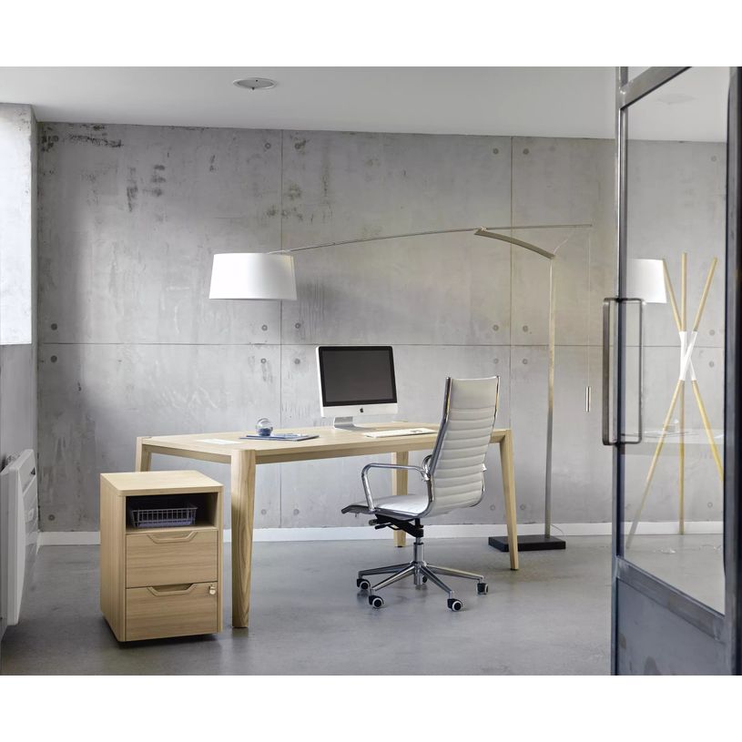 3483600852526-Bureau ABSOLU - 180x90 cm - Pieds bois - Chêne structuré-P_405137453_1-0