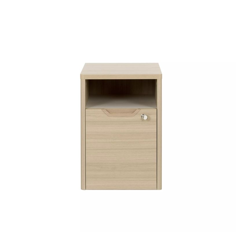 3483600819543-Caisson mobile ABSOLU - Profondeur 60 cm - 1 tiroir/1 niche - Chêne structuré-P_405137462_1-0