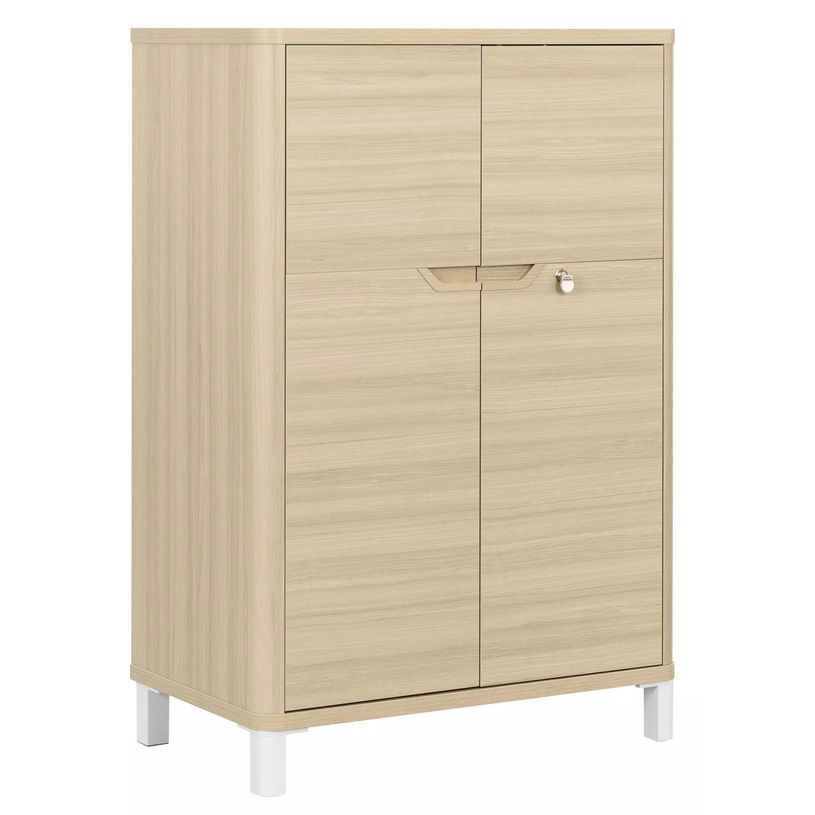 3483600819581-Armoire haute ABSOLU - L81 x H118 x P45 - 2 portes - Chêne structuré-P_405137466_1-0