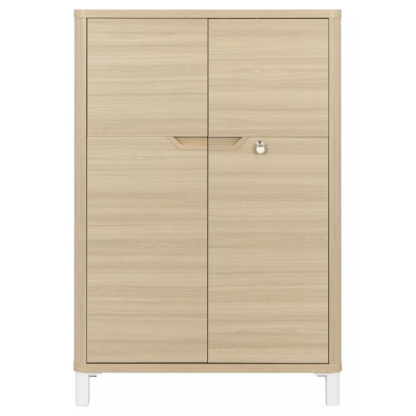 3483600819581-Armoire haute ABSOLU - L81 x H118 x P45 - 2 portes - Chêne structuré-P_405137466_2-1