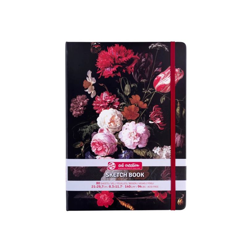 8712079516413-Talens Art Creation - Carnet de croquis - A4 (210 x 297 mm) - 80 feuilles - blanc - fleurs-P_405137485_1-0