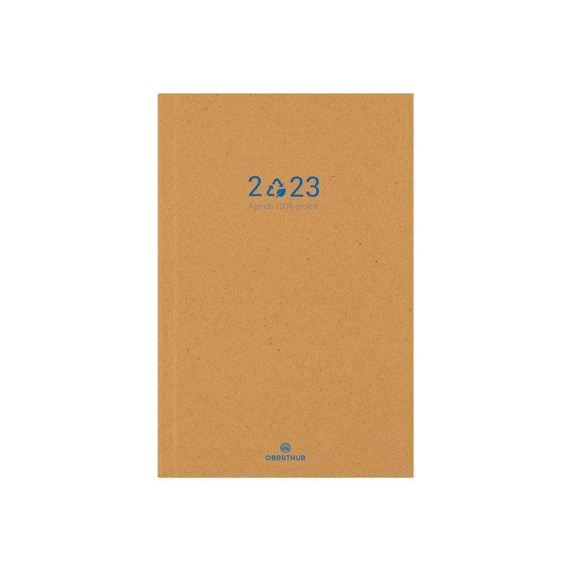 3664447132563-Oberthur - agenda recyclé - 160 x 240 mm - marron-P_405137510_1-0
