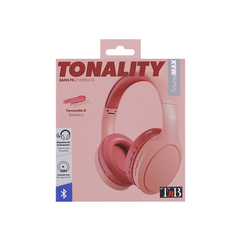3303170108420-T'nB TONALITY - Casque sans fil avec micro - framboise, terre cuite-P_405139221_13-11