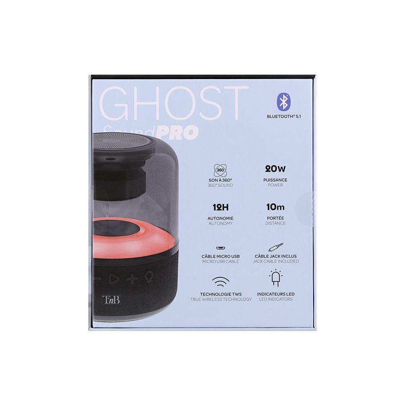 3303170108147-T'nB GHOST - Haut-parleur - sans fil - Bluetooth 5.1 - 20 Watt-P_405139225_12-13