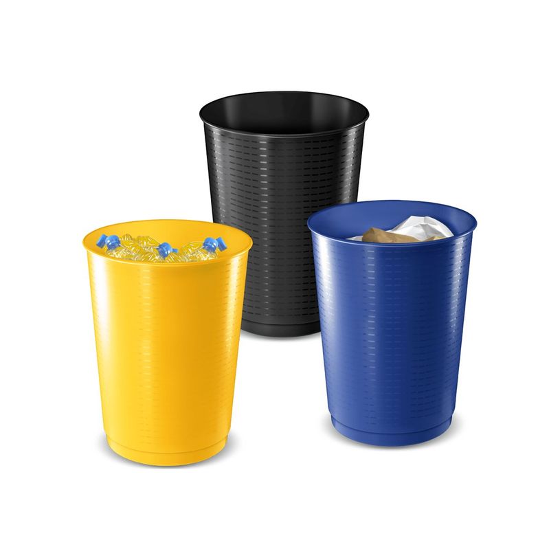 3462159017563-CEP CepPro - Kit de tri sélectif 3 corbeilles - noir, jaune, bleu cobalt - 40L-P_405139276_1-0