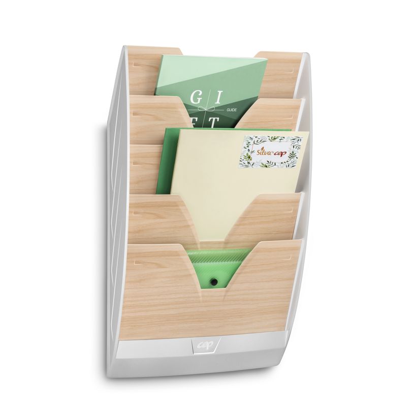 3462159017815-CEP ReCeption 154 - Trieur mural 5 compartiments jusqu'à 24 x 32 cm - blanc/hêtre-P_405139277_1-0