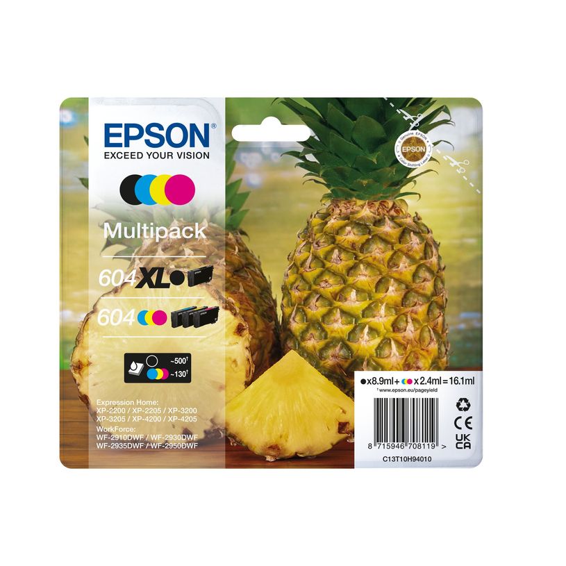 8715946708119-Epson 604XL/stand Ananas - pack de 4 - noir XL, jaune, cyan, magenta - cartouche d'encre o-P_405139301_3-3