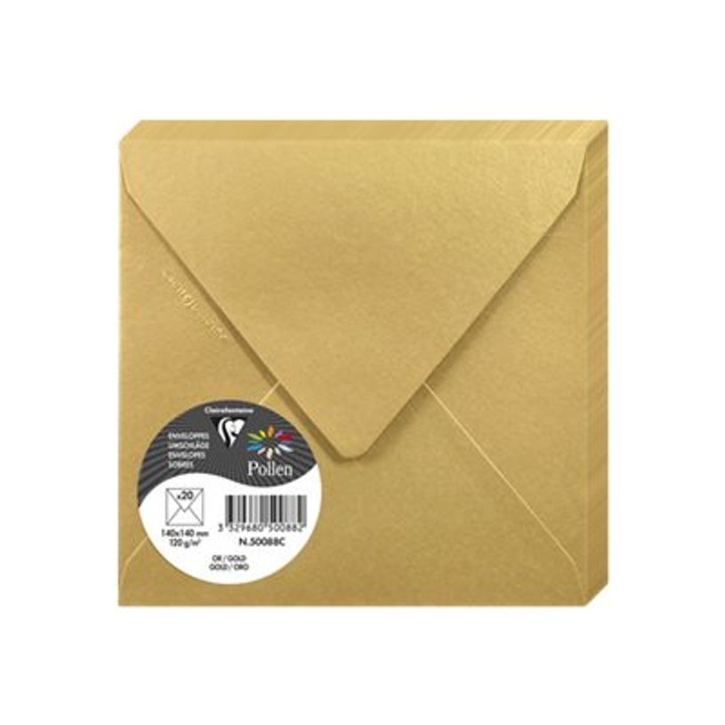 3245060500887-Pollen - 20 enveloppes - 140 x 140 mm - 120g/m² - or-P_405139385_1-0