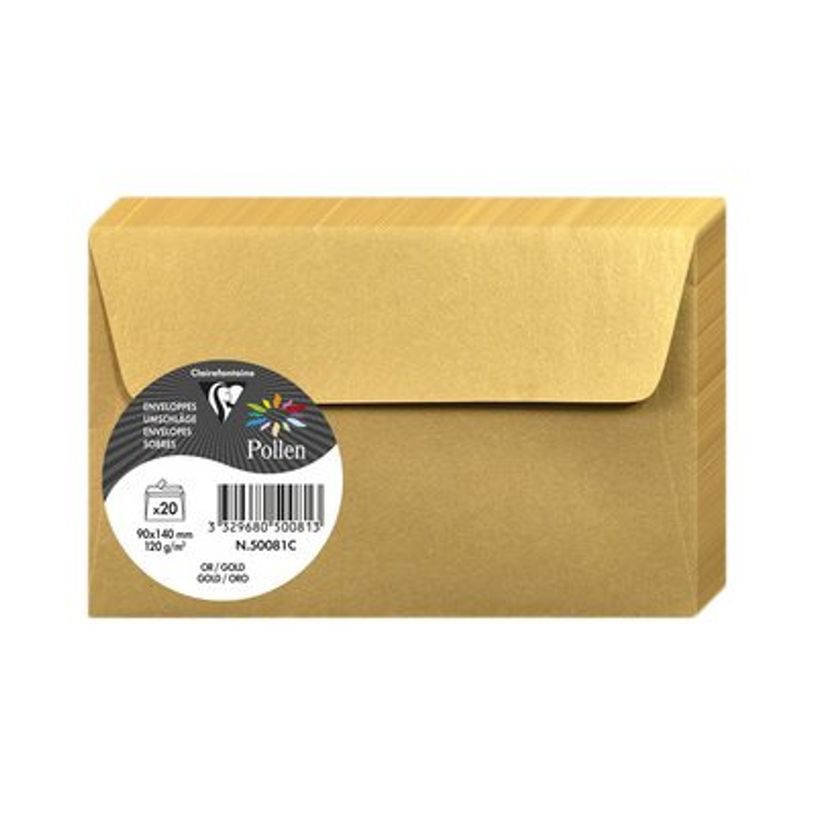 3329680500813-Pollen - 20 enveloppes - 90 x 140 mm - 120g/m² - or-P_405139387_1-2