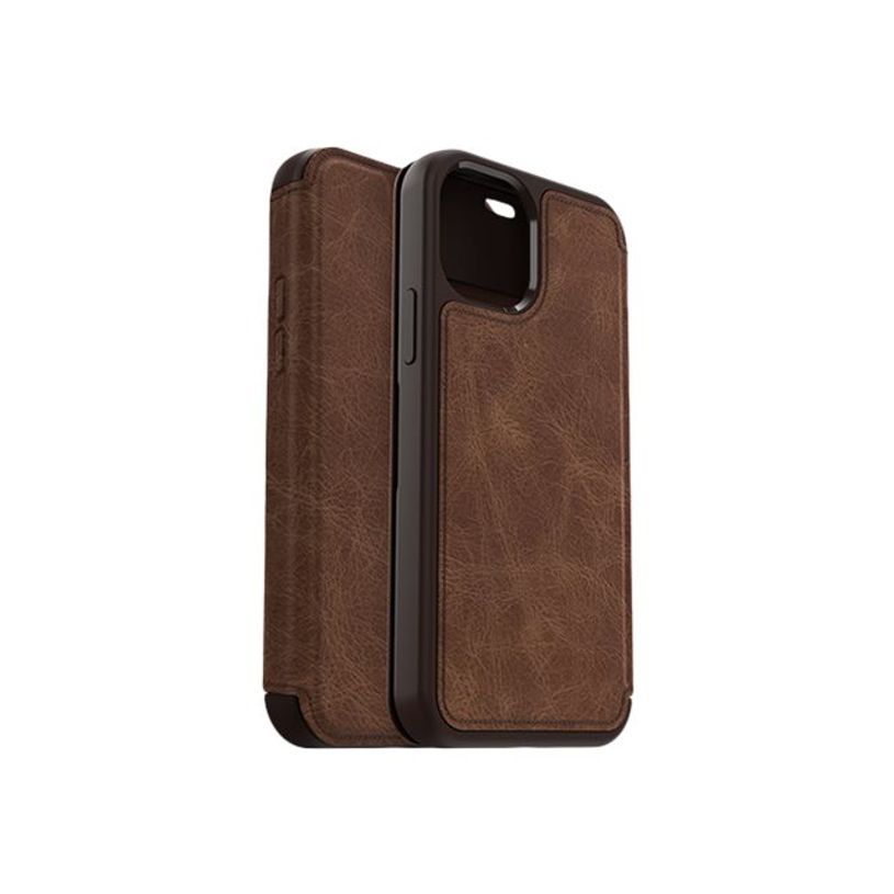 0840104215883-OtterBox Strada Series Folio - porte folio en cuir pour iPhone 12, 12 Pro - marron-P_405140150_3-1