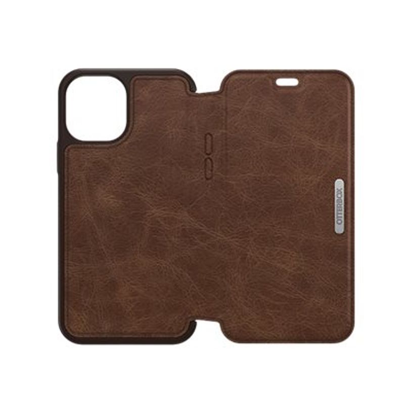 0840104215883-OtterBox Strada Series Folio - porte folio en cuir pour iPhone 12, 12 Pro - marron-P_405140150_4-2