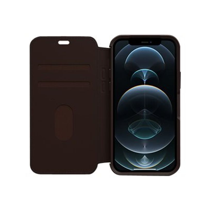 0840104215883-OtterBox Strada Series Folio - porte folio en cuir pour iPhone 12, 12 Pro - marron-P_405140150_5-4