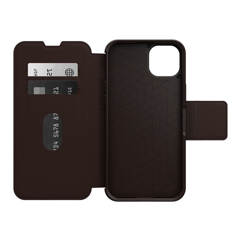 0840262381703-OtterBox Strada Series - porte folio en cuir avec MagSafe pour  iPhone 14 Plus - marron-P_405140166_1-0